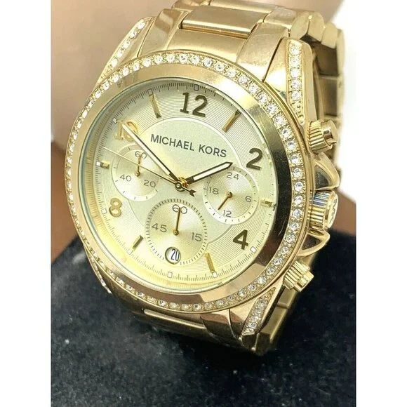 Michael Kors Women's Watch MK5166 Blair Quartz Chronograph Gold Steel 39mm - Picture 13 of 14